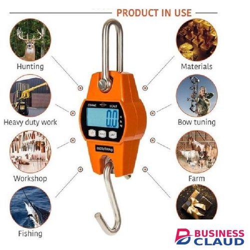 Hanging Scale 660Lb 300Kg for Farm, Hunting, Bow Draw Weight, Big Fish & Hoyer Lift with Accurate Sensor (Aluminum Heavy Duty Case, Digital)