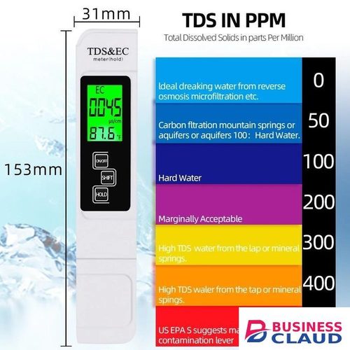 3-in-1 TDS/EC Temperature Meter Pen for Water Quality Testing in Drinking Water, Aquariums & Farming