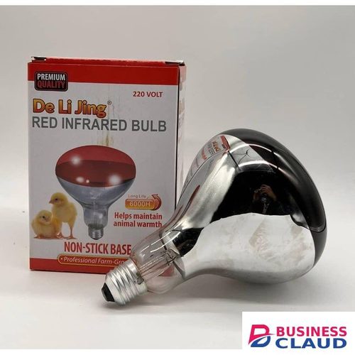 Red Infrared Heat Chicken Bulb 250W – Poultry Brooder Heating Lamp for Chicks, Piglets, Reptiles & Pets – Energy Efficient Warm Light Bulb for Brooding & Farming Use