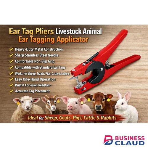 Ear Tag Pliers Livestock Animal Ear Tagging Gun Applicator for Sheep Goat Pig Cattle Rabbit – Veterinary Tagging Tool