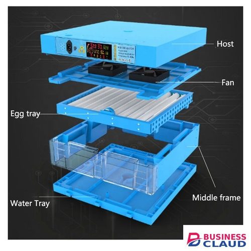 64 Eggs Capacity AC/DC Full-Automatic Poultry Hatchery Incubator - Blue