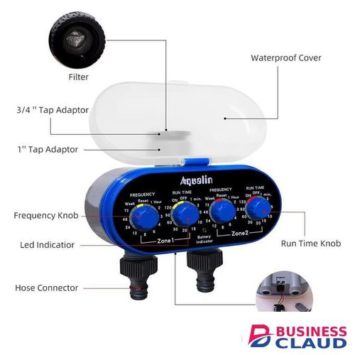 Aqualin Automatic Dual-Outlet Water Timer for Garden, Landscape & Drip Irrigation Systems