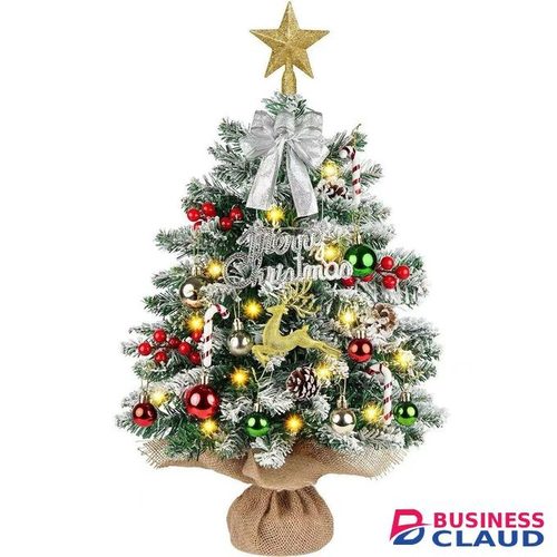 Table mini artificial tabletop Christmas tree with decorations and LED lights