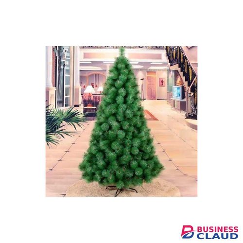 Artificial green Christmas tree with a full, lush pine shape and dense branch tips