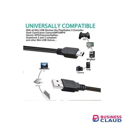 USB Type A Cable for PS3 Controllers, MP3 Players & Canon Camera