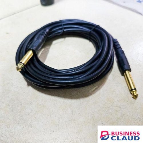 5 Meter, Black 6.5mm Male To Male Mono Audio Cable, HiFi Gold Plated For Guitar / Amplifier / Microphone