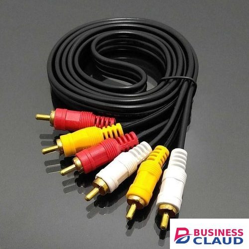3 RCA AV Cable for Composite Connectors DVD/VCR/SAT Audio/Video Yellow/White/Red 3 OFC Male to 3 Male Cables 1.5m