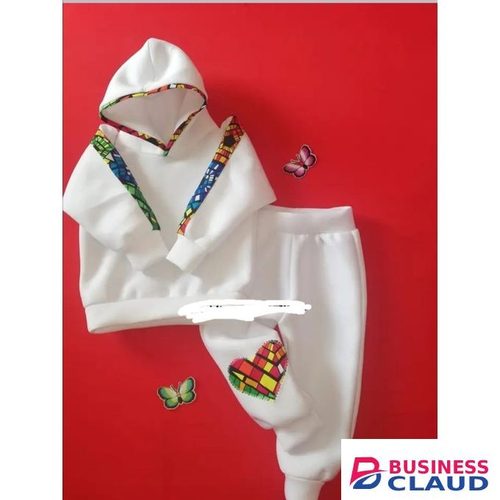 Ankara Baby Set Hood And Pants (white)