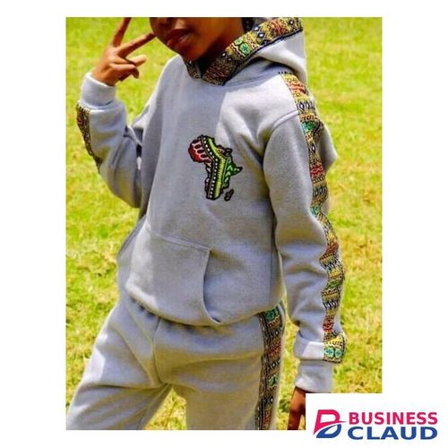 Kids Ankara Hoodie And Sweatpants