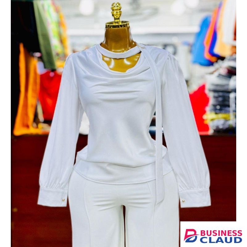 Silky Long sleeved ladies tops/plain colored tops / official tops