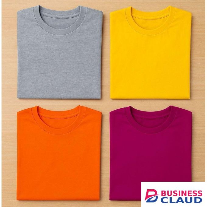 4PCS Women's Basic Round Neck Plain T Shirts