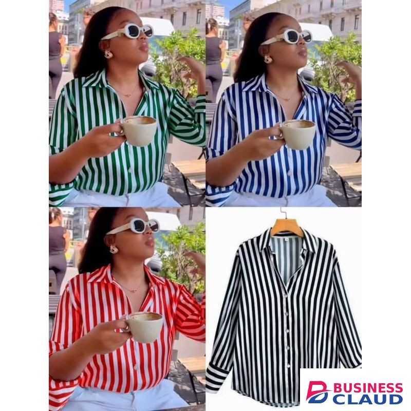 Ladies Official Stripped Shirts-Black