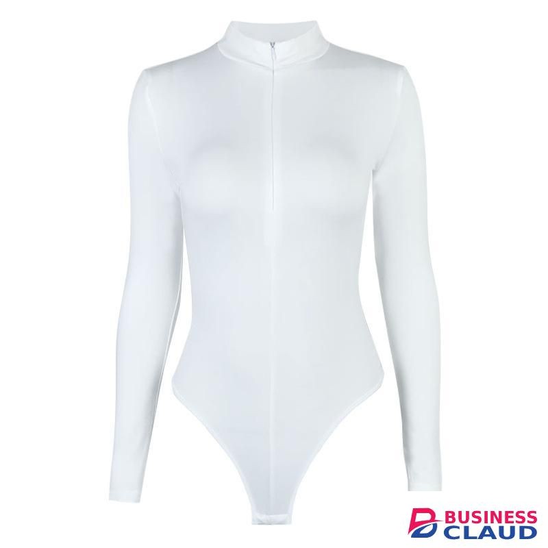 fleece-lined long sleeve zipper tight bodysuit