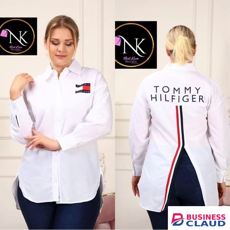 Ladies Ladies Fashion White Shirt-White