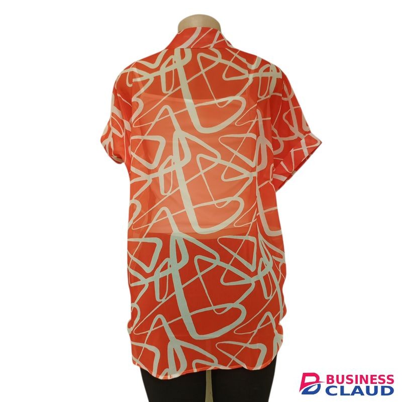 Orange and white Chiffon Top