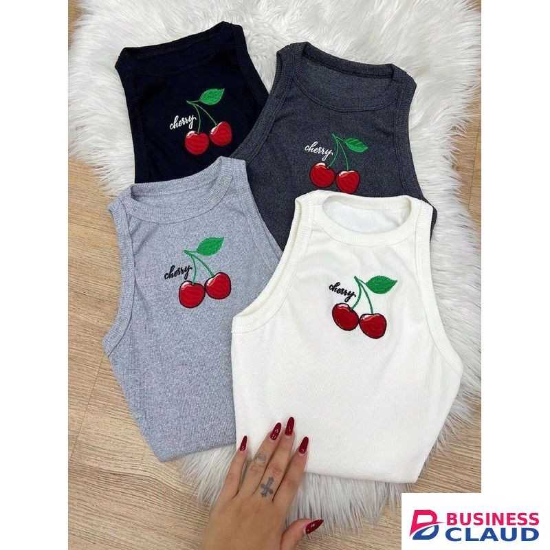 Cherry Embroidered Tank Top