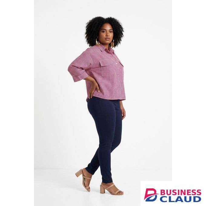 Ladies Stripped Burgundy shirt