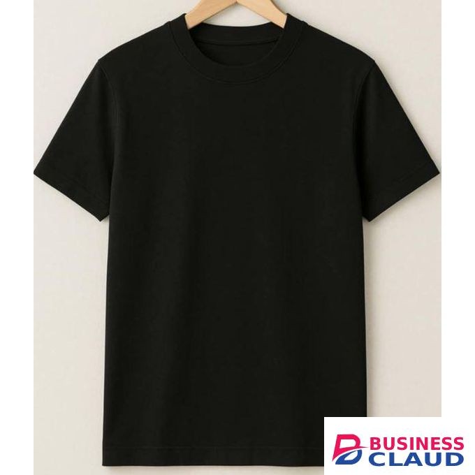 Unisex round neck Tshirt-Black