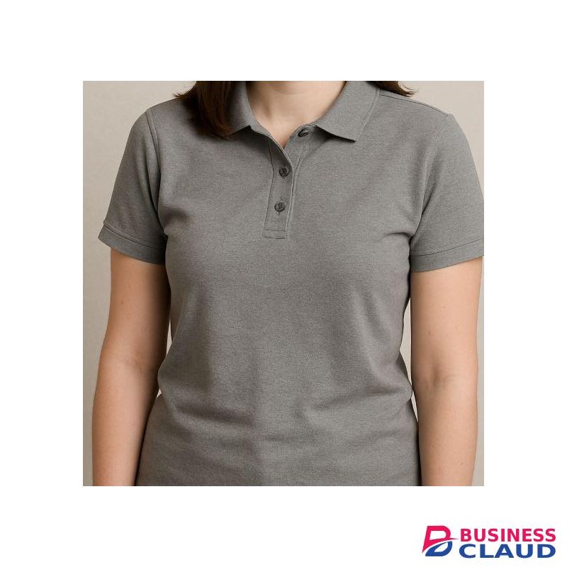 Ladies Grey Short Sleeve Polo Shirt - Grey