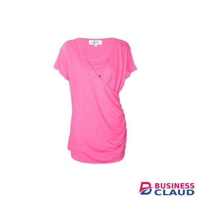 Pink Cotton Nursing/ Maternity Top With Side Gathers