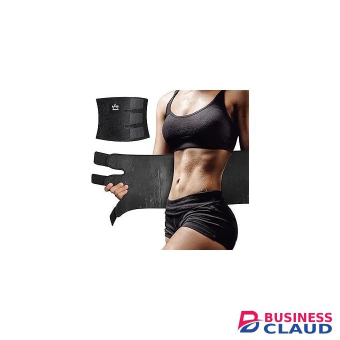 Waist Trimmer & Trainer Belt for Men and Women - Sweat-Enhancing Slimming Wrap for Stomach, Adjustable Fit