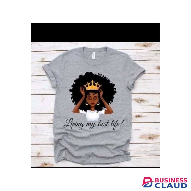 T-Shirt Women Black African Curly Hair Girl Printed T-shirt