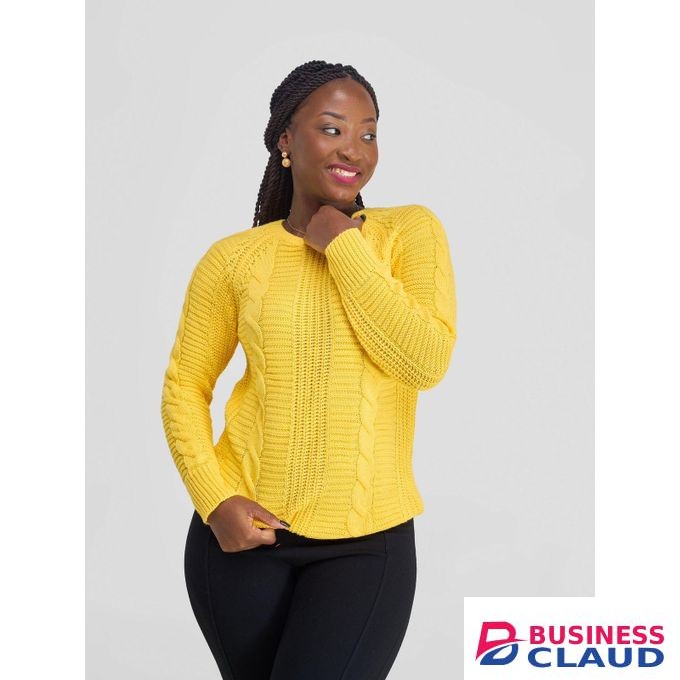 Fashion & Style Ladies Fashion Cardigan/Sweater Tops-Yellow