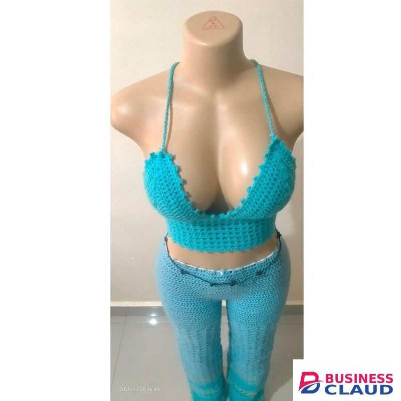 Selfmadewear Ocean Mist Crochet Set – Halter Top & Gradient Pant