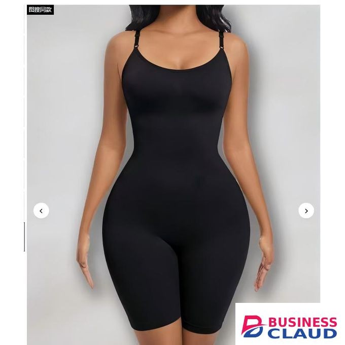 CALLIARA High-Stretch Seamless Cami Shapewear Bodysuit, Tummy Control Lifting Mid-Thigh Style, Plus Size Adjustable Strap Invisible Shaper