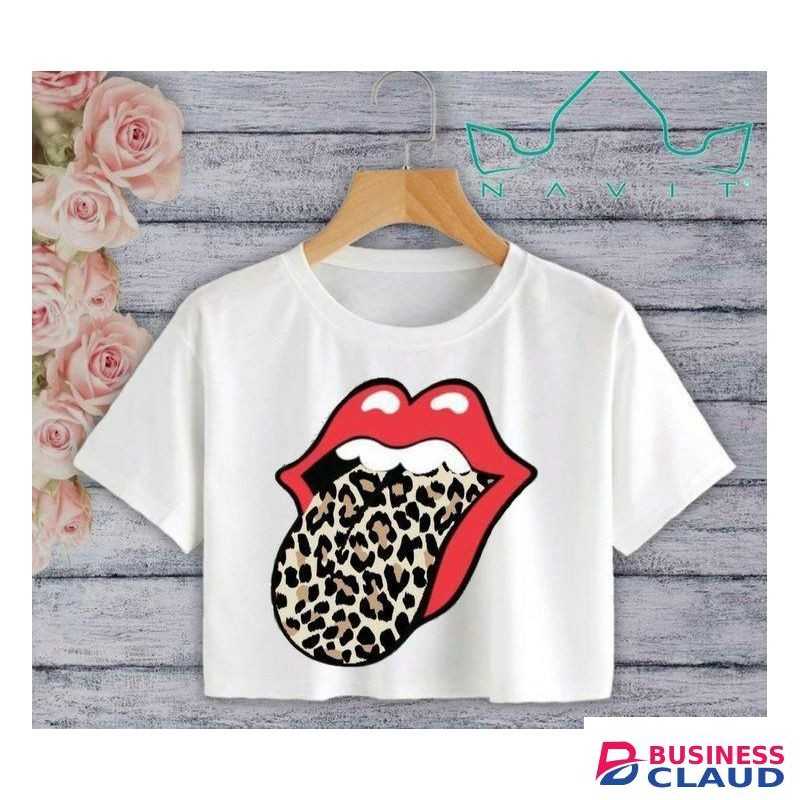 Branded Tongue Out Crop T-Shirt