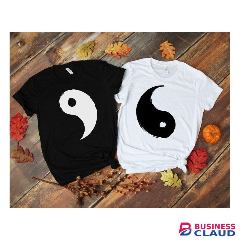 Couple Yin Yang Matching T-Shirts – Black & White Love Tees best quality