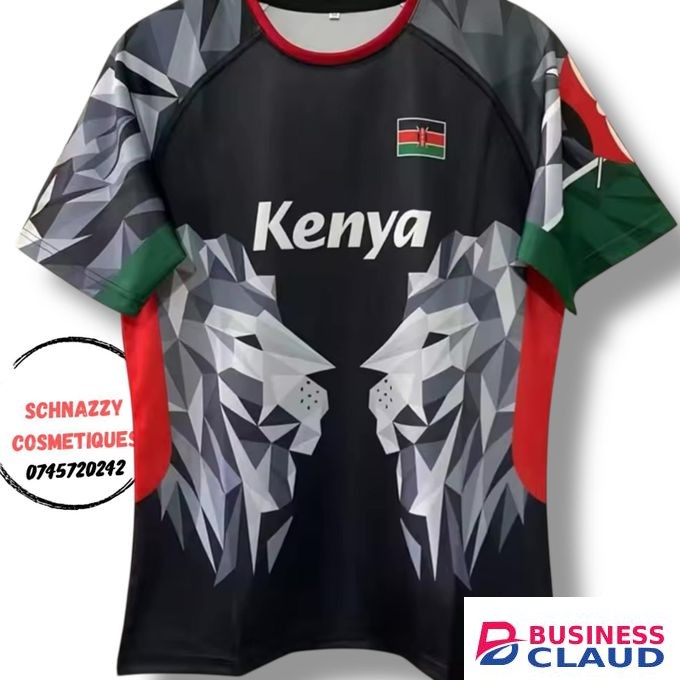 New Arrival BLACK L Trending Unisex Kenya Rugby Tees Numbered Tshirt Limitless Use Game Weekend Daywear Futaa Football Matchday Gameday Aesthetics Chill Indoors Outdoors Streetwear Airport Events