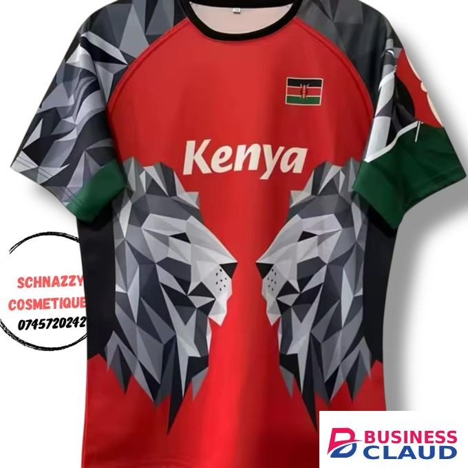 New Arrival RED XL Trending Unisex Kenya Rugby Tees Numbered Tshirt Limitless Use Game Weekend Daywear Futaa Football Matchday Gameday Aesthetics Chill Indoors Outdoors Streetwear Airport Events