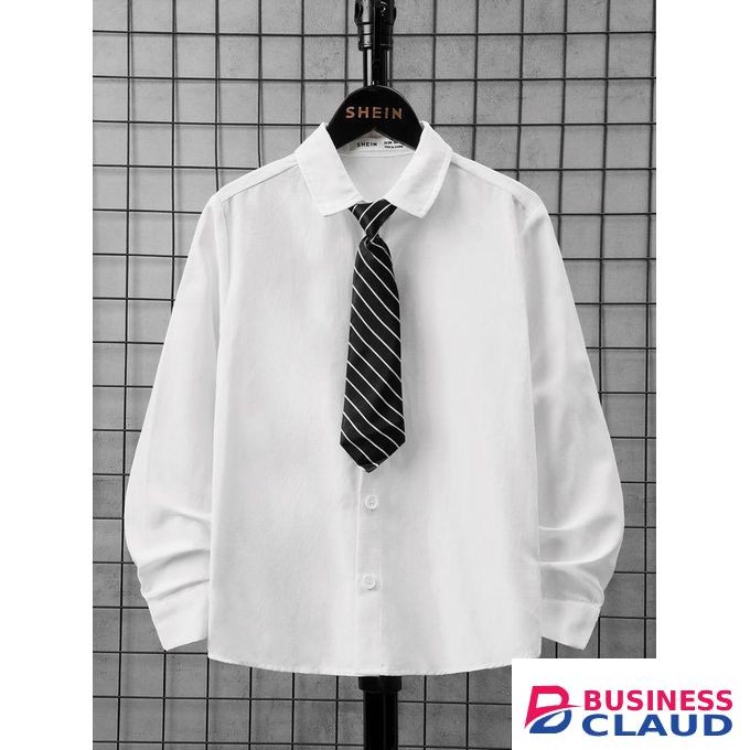 White LongSleeved Shirt & Black Tie The Ultimate Power Pair