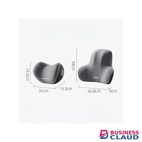 2pcs Car Headrest + Backrest Cushion, Sponge Neck Pillow