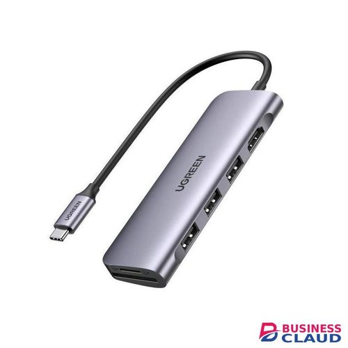 Ugreen 3 Port 6 in 1 Multifunction Adapter, Type C to USB 3.0 + 4K HDMI Card Reader UG- 20956A