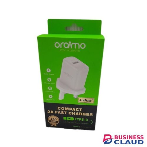 Oraimo Type C Fast Charger For Redmi, Oppo, Tecno, Samsung, Infinix And All Type C Android Devices