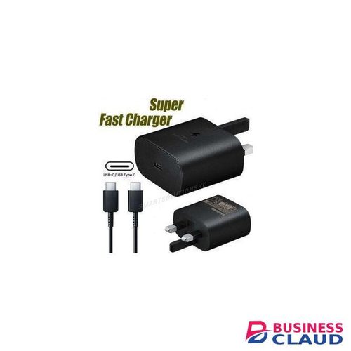 Samsung 25W USB-C Super Fast Charger + 1M Cable - For Galaxy Devices//Black