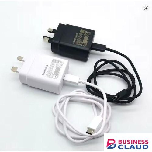 Samsung 25W Super Fast Charger Adapter With Type C To C Output For Galaxy A05, A05s, A14, A15, A23, A24, A25, A33, A34, A35, A53, A54, A55, A73, A74, A75 - White