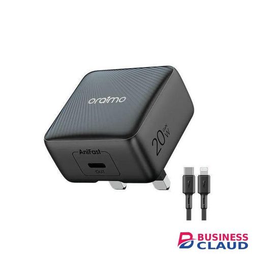 Oraimo PowerCube 20 Chic 20W GaN Wall Charger Kit with Type-C to Lightning Cable