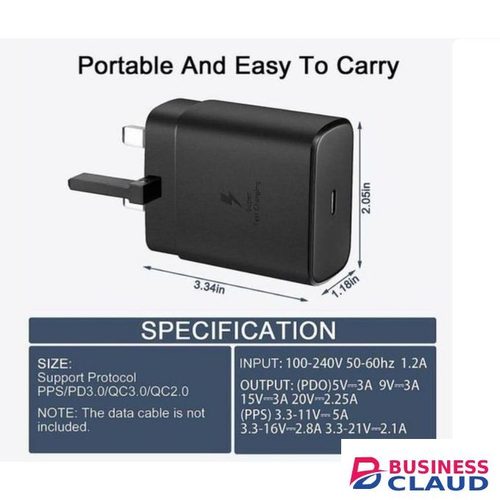 Samsung 45W Super Fast Charger - Galaxy A14 A15 A24 A25 A34 A55 S Series