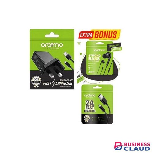 Oraimo Charger For SmartPhone (Charger Head,Cable) +Gifts