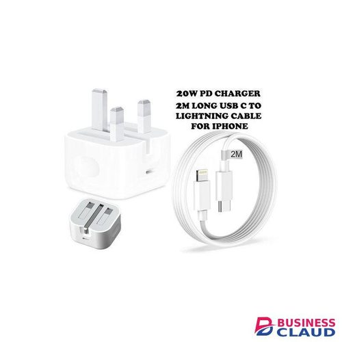 20W PD Fast Charger With 2m Long USB C To Lightning Cable For IPhone iPad