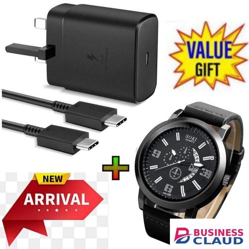 Samsung 45W PD USB-C PD ADAPTER FAST CHARGER- BLACK FOR GALAXY S21/S20/Note 20, POWER DELIVERY WALL CHARGER, TYPE-C LAPTOP CHARGING, 5V/3A 9V/3A 15V/3A