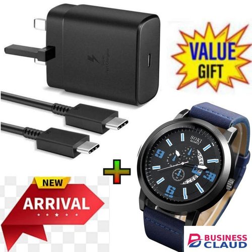 Samsung 45W PD USB-C PD ADAPTER FAST CHARGER- BLUE FOR GALAXY S21/S20/Note 20, POWER DELIVERY WALL CHARGER, TYPE-C LAPTOP CHARGING, 5V/3A 9V/3A 15V/3A