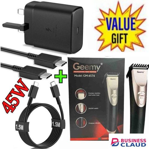 Samsung 45W PD USB-C PD Adapter, Fast Charger for Galaxy S21/S20/Note 20, Power Delivery Wall Charger, Type-C Laptop Charging, 5V/3A 9V/3A 15V/3A 20V/2 + Free Shaver Machine