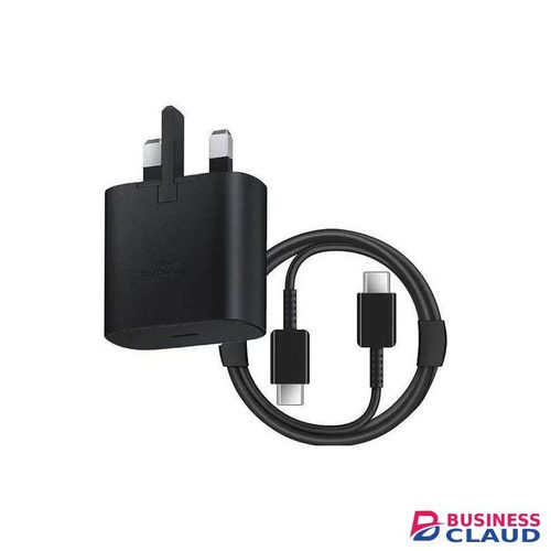 Samsung 25W Super Fast Charger Adapter With Type C To C Output For Galaxy A05, A05s, A14, A15, A23, A24, A25, A33, A34, A35, A53, A54, A55, A73, A74, A75.-black
