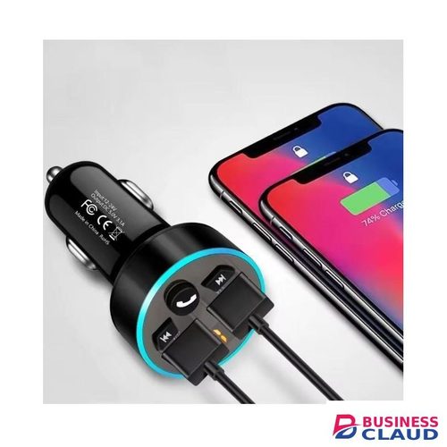Dual USB Car MP3 Player & FM Bluetooth Transmitter, Fast Charging Car Charger with Digital Voltage Display, Hands-Free Calling, Universal 12–24V Fit