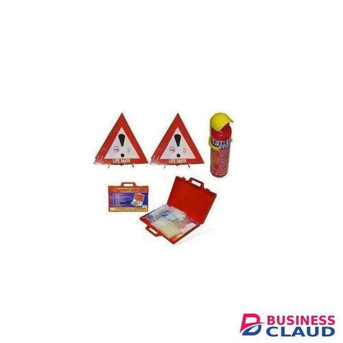 3-in-1 Car Emergency Kit – Reflector Triangles, Fire Extinguisher & First Aid Box