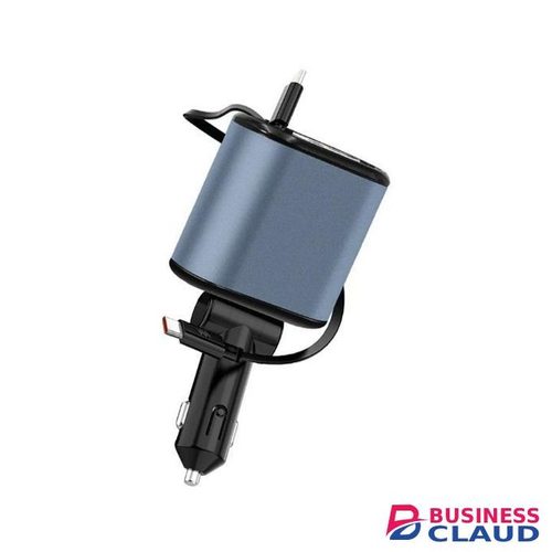 Car Accessories Starry Sky Spotlight 4 in 1 Car Charger with Dual Retractable Cable 60W Fast Charging USB C Car Charger